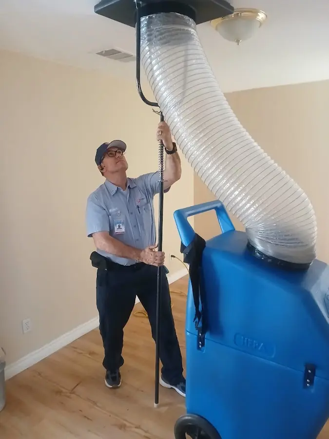 Mini Split Installation technician using HEPA equipment in New Kingman-Butler